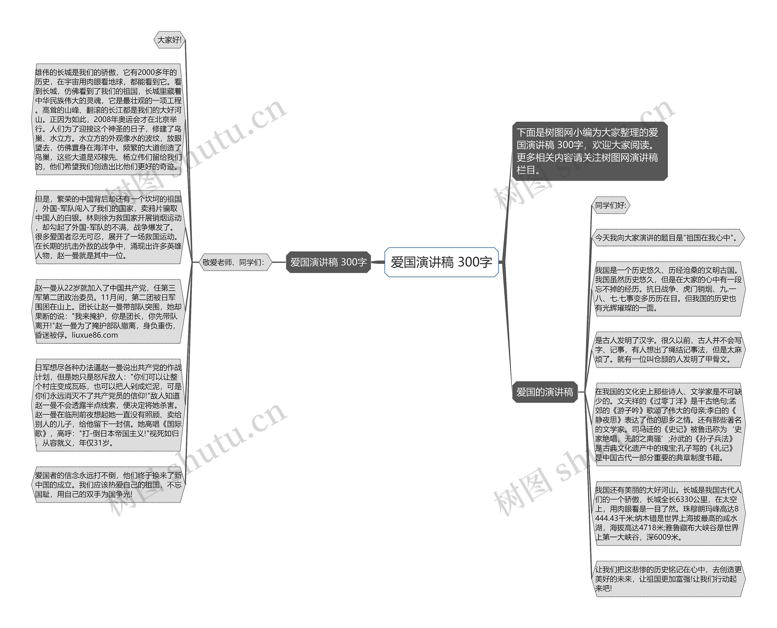 爱国演讲稿 300字思维导图
