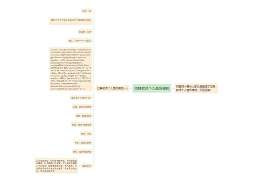 应聘教师个人简历模板