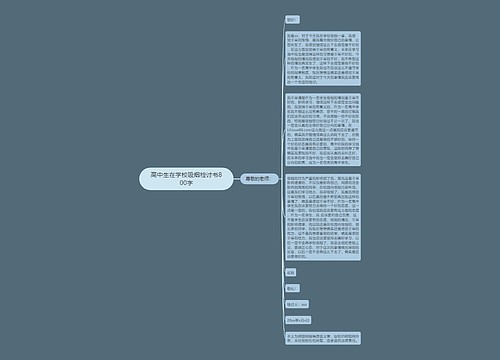 高中生在学校吸烟检讨书800字