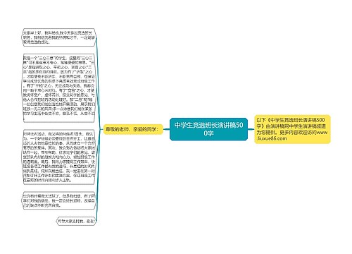 中学生竞选班长演讲稿500字