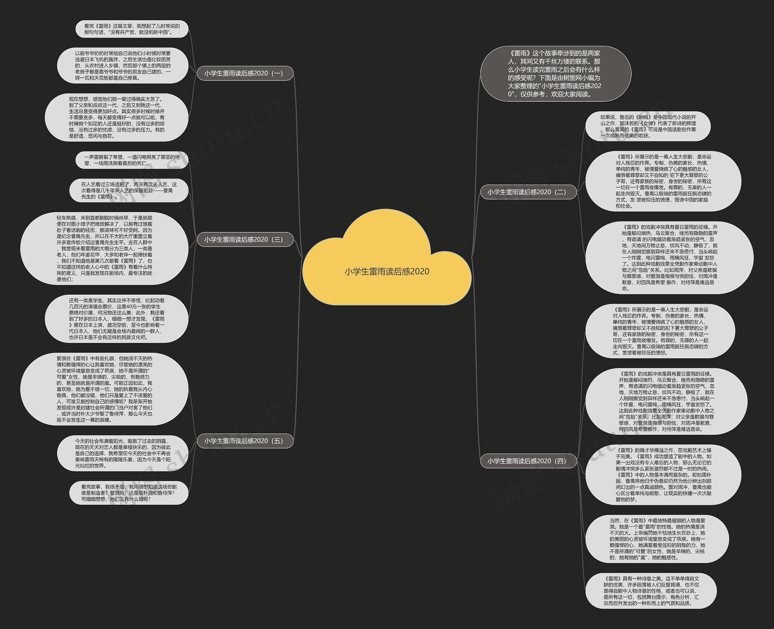 小学生雷雨读后感2020思维导图