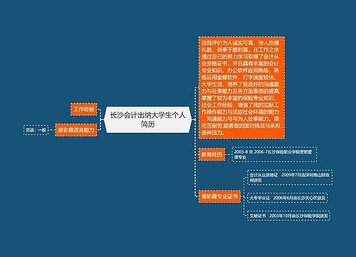 长沙会计出纳大学生个人简历