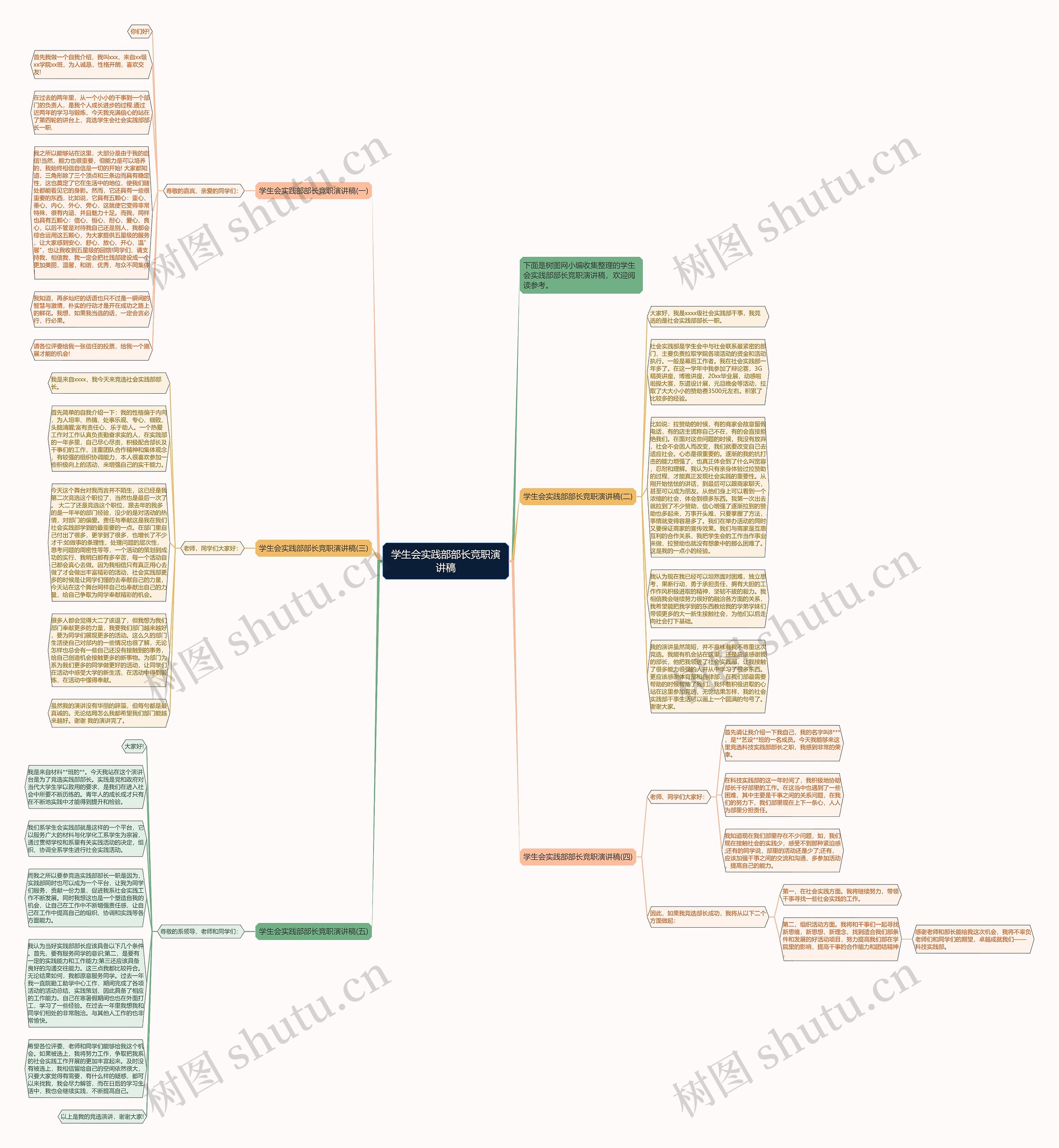 学生会实践部部长竞职演讲稿思维导图