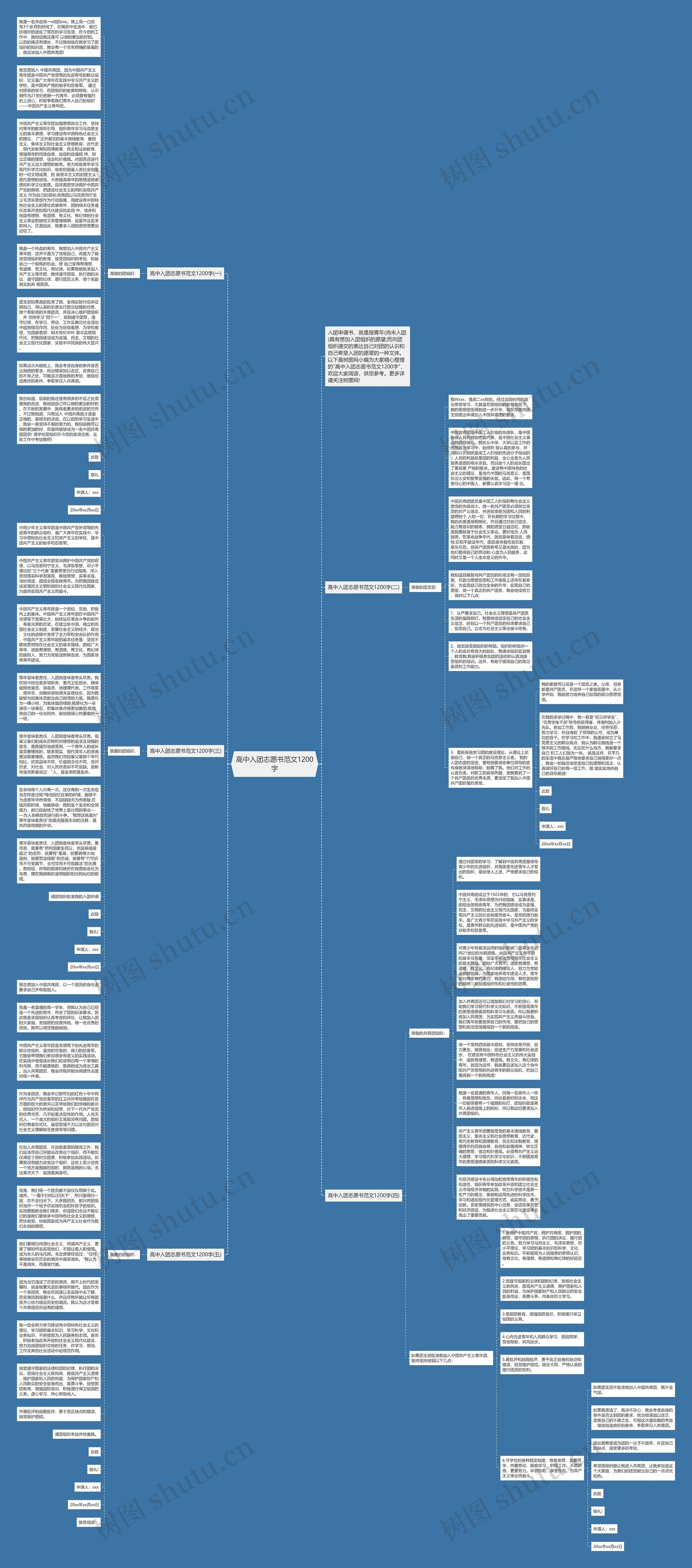 高中入团志愿书范文1200字思维导图