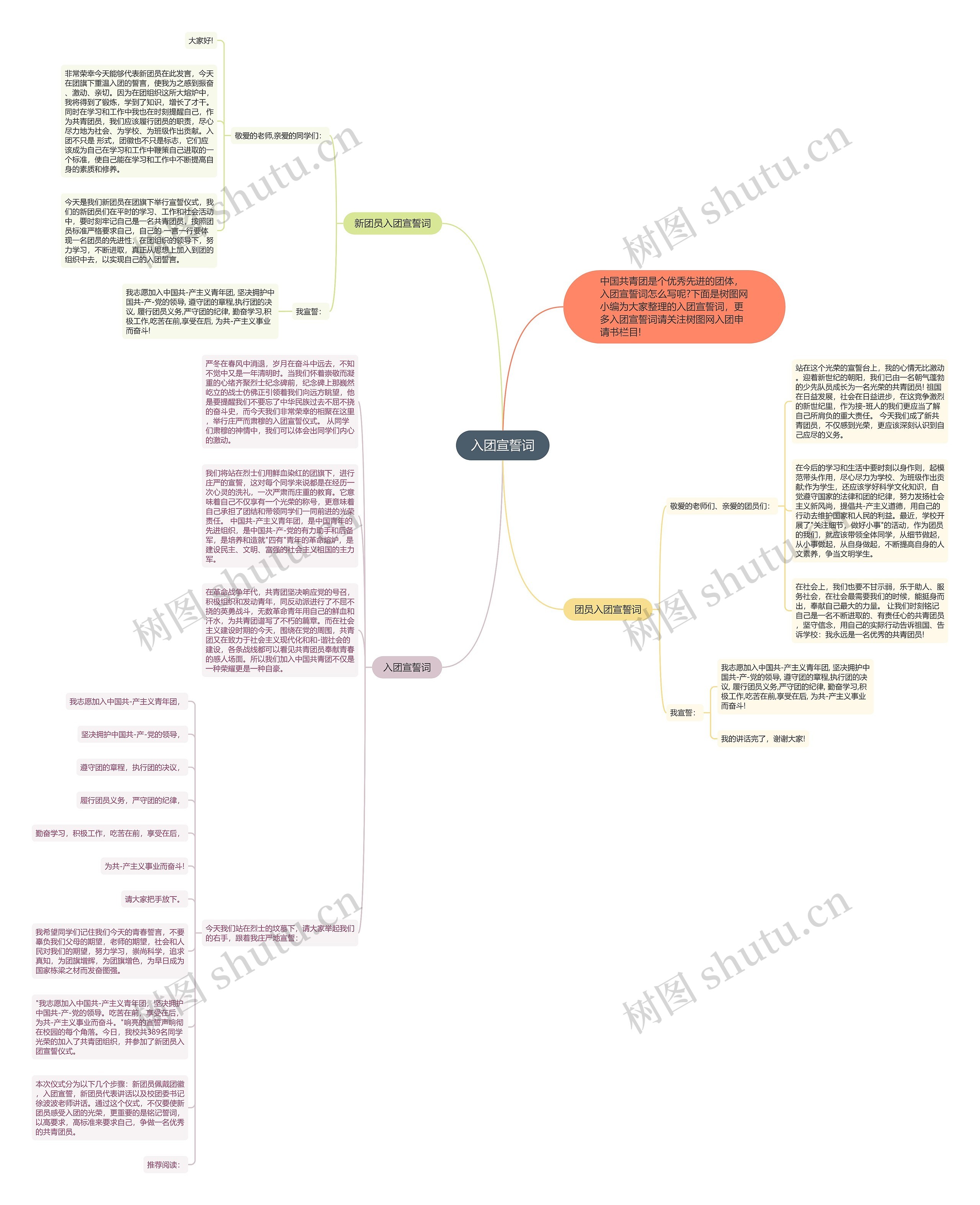 入团宣誓词思维导图