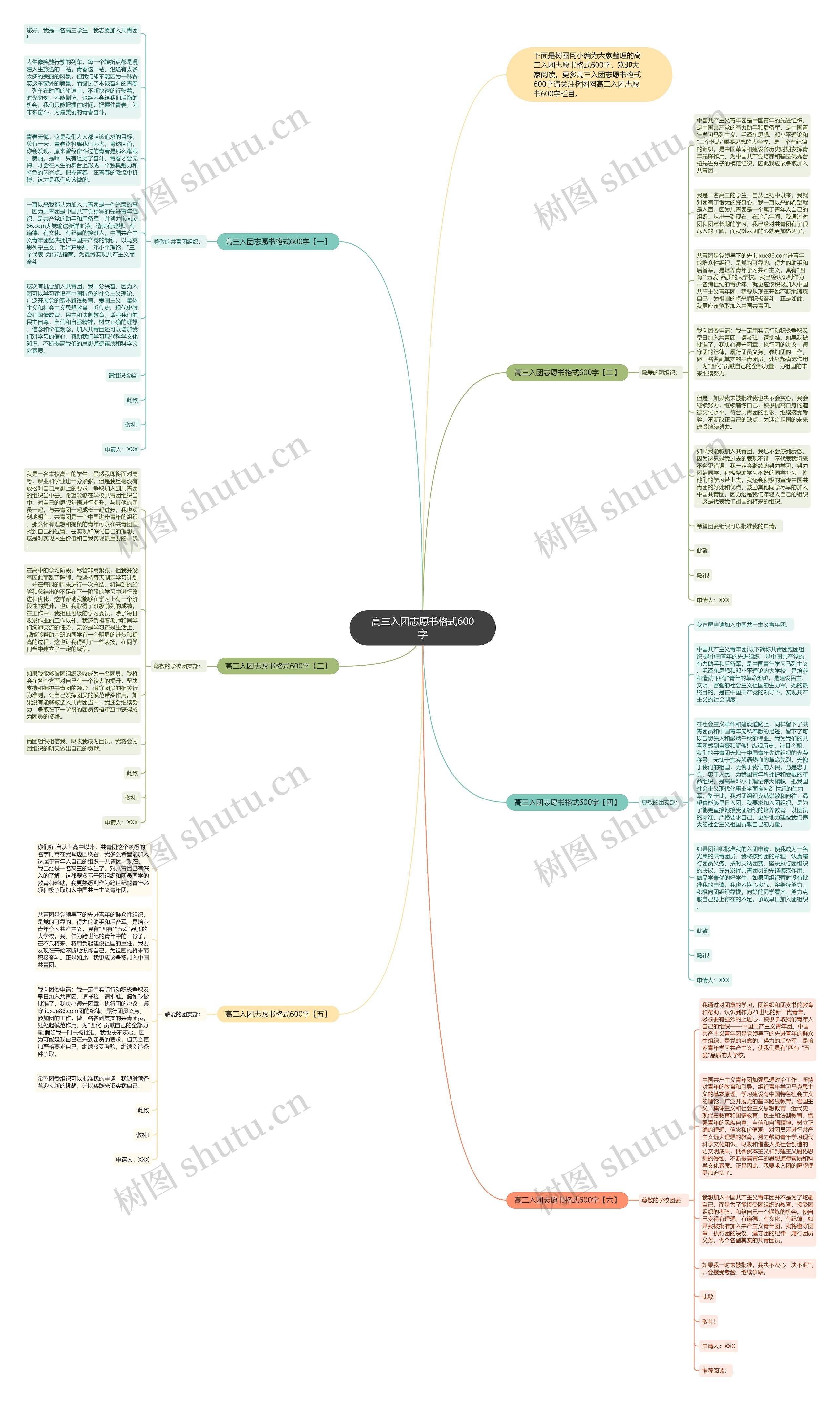 高三入团志愿书格式600字思维导图