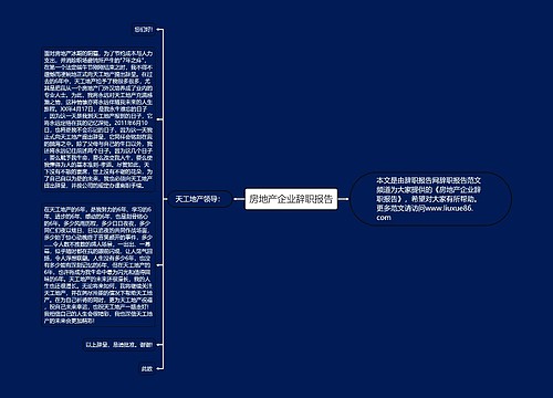 房地产企业辞职报告