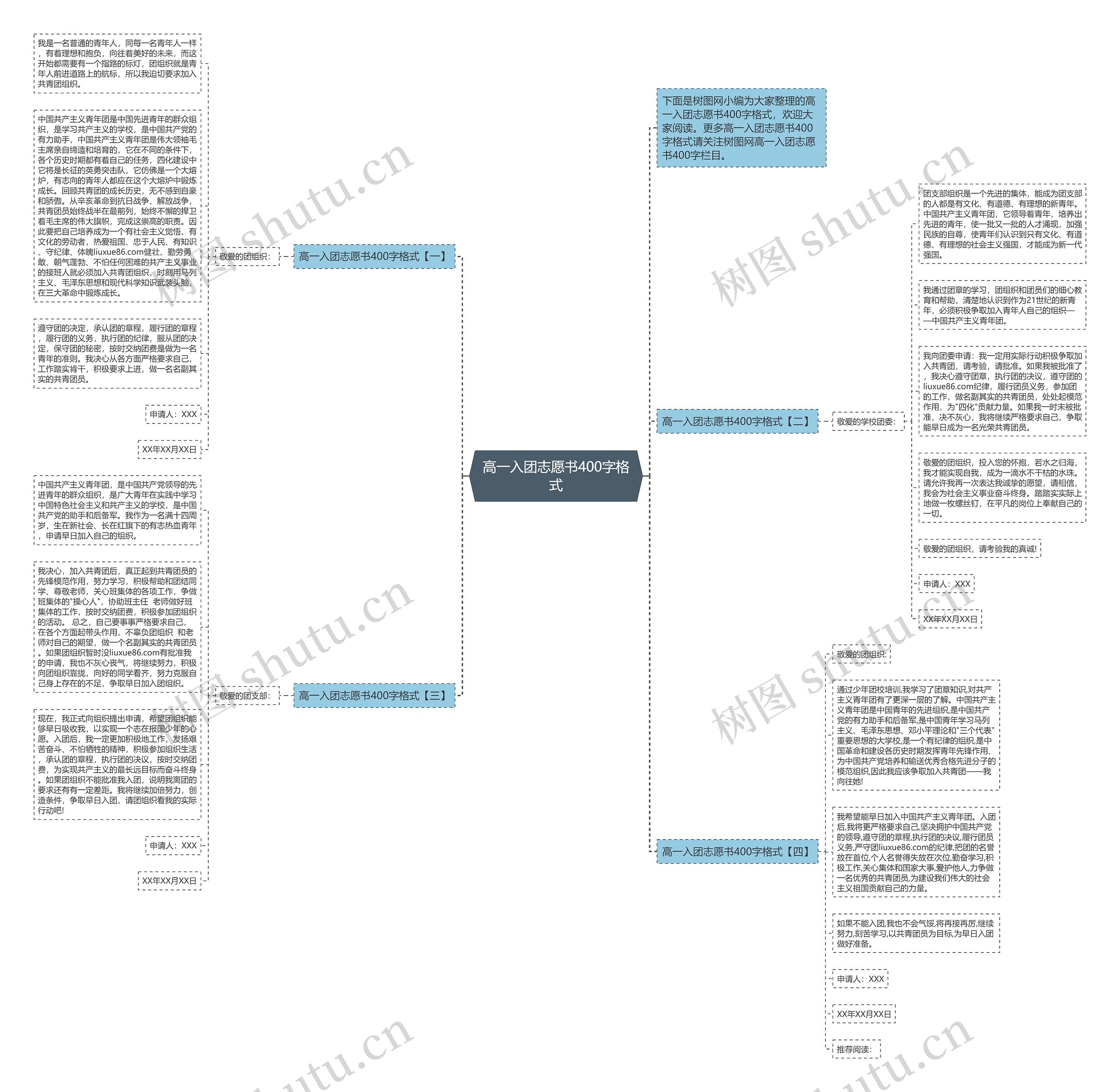 高一入团志愿书400字格式思维导图