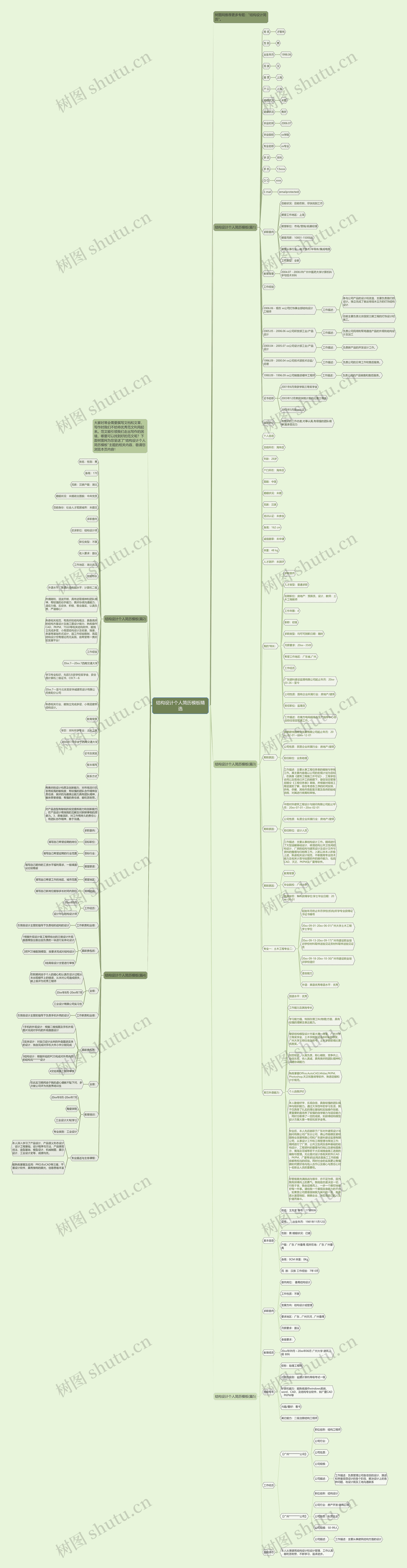 结构设计个人简历精选思维导图