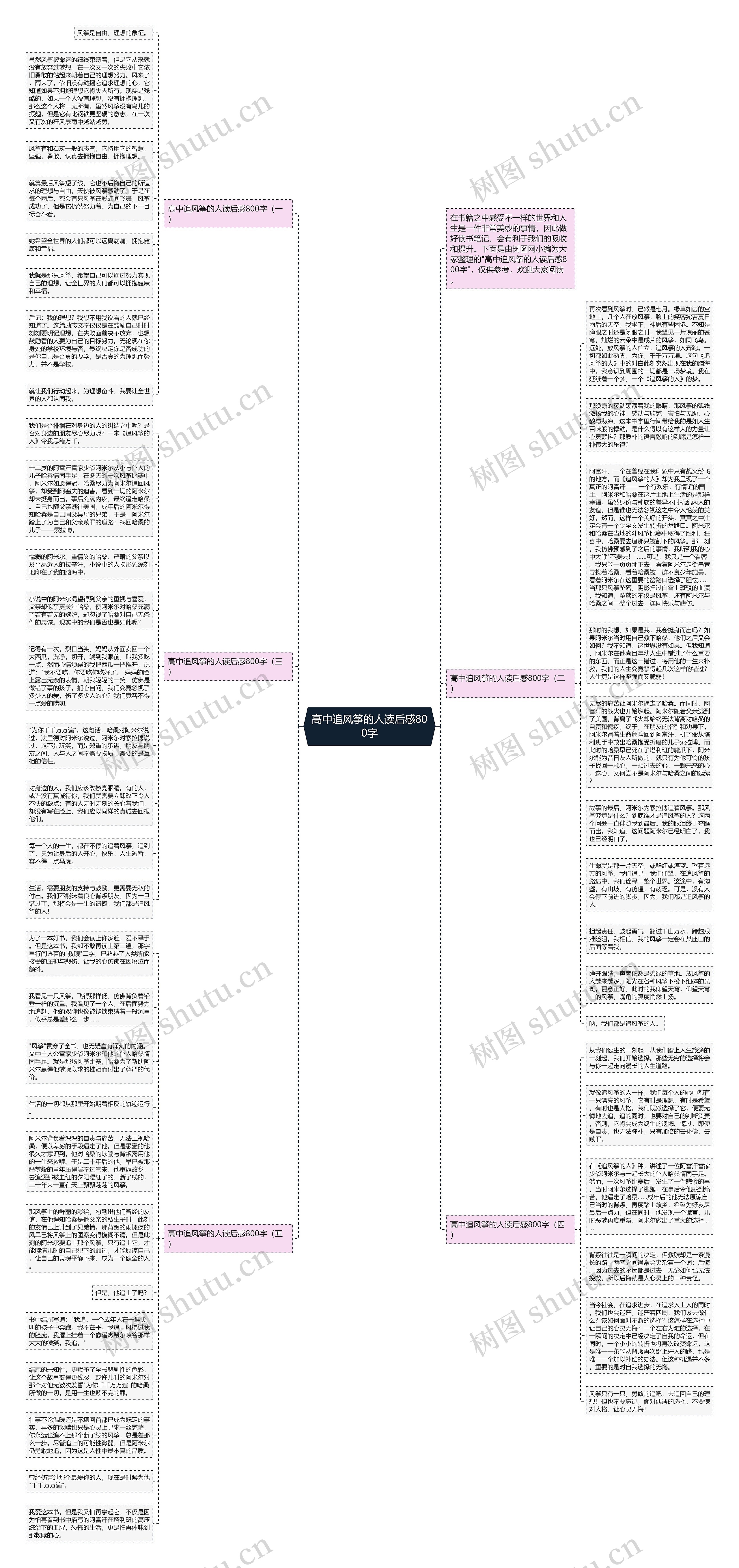 高中追风筝的人读后感800字思维导图