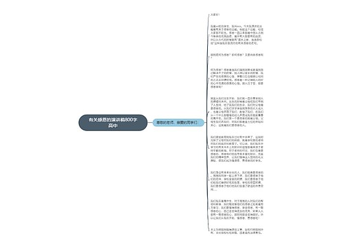 有关感恩的演讲稿800字高中