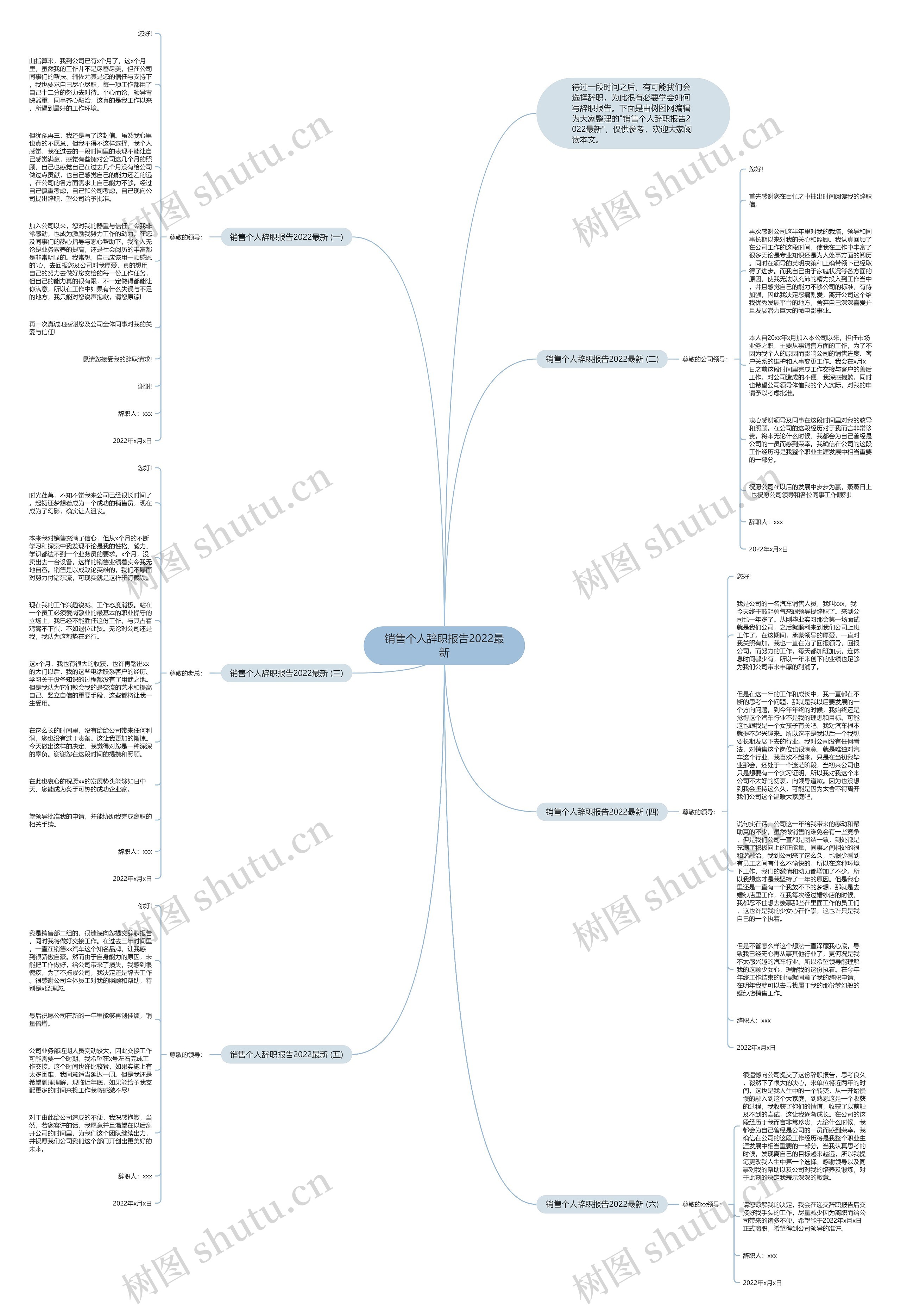 销售个人辞职报告2022最新思维导图