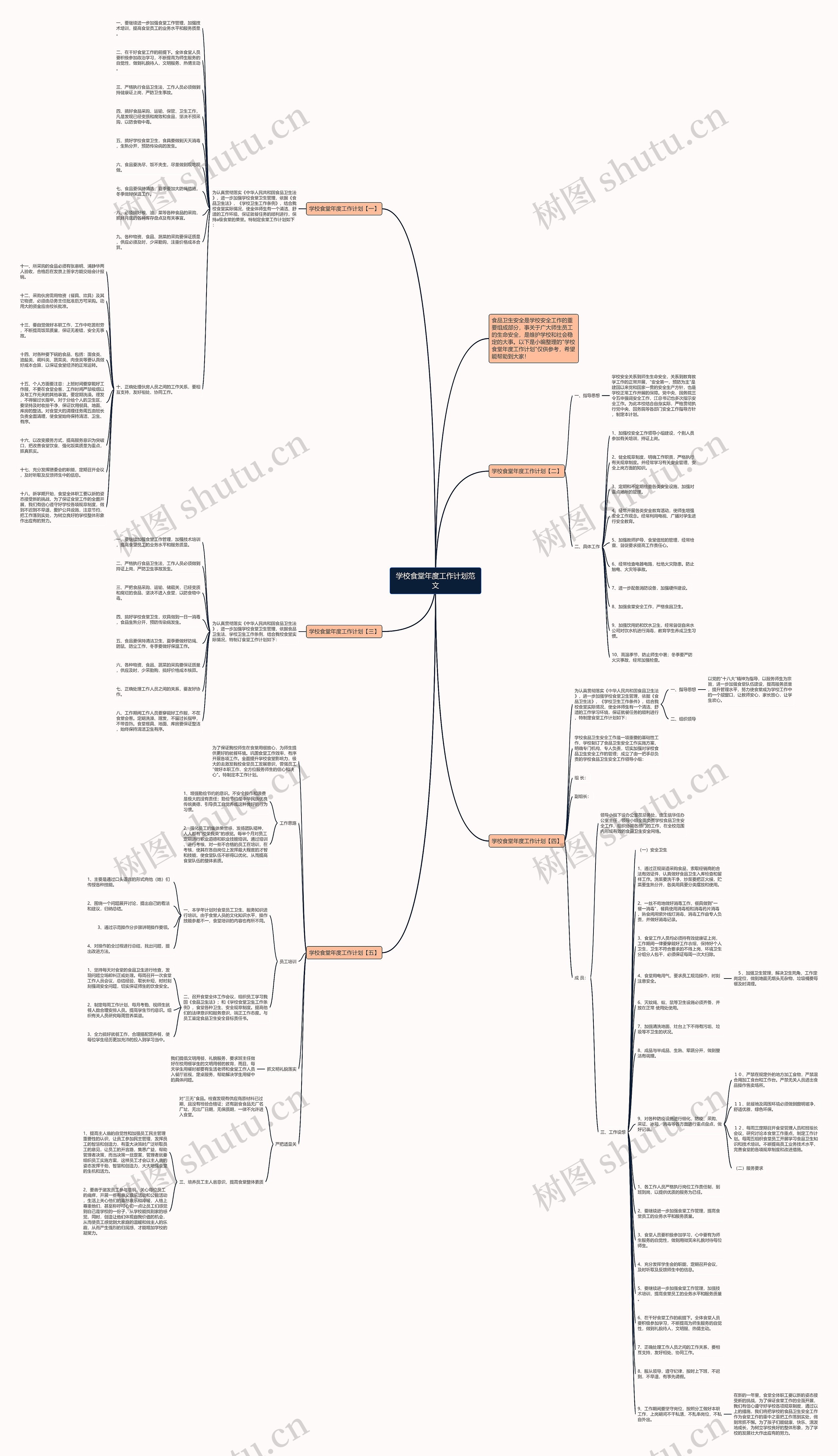 学校食堂年度工作计划范文思维导图