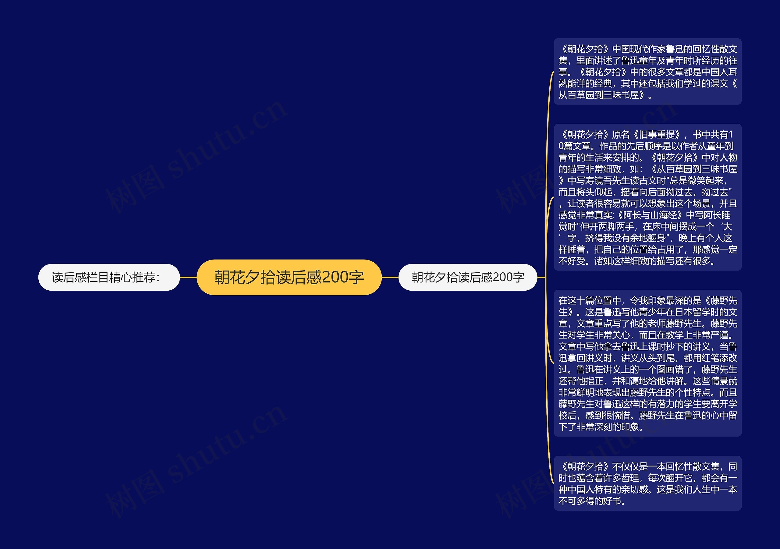 朝花夕拾读后感200字思维导图