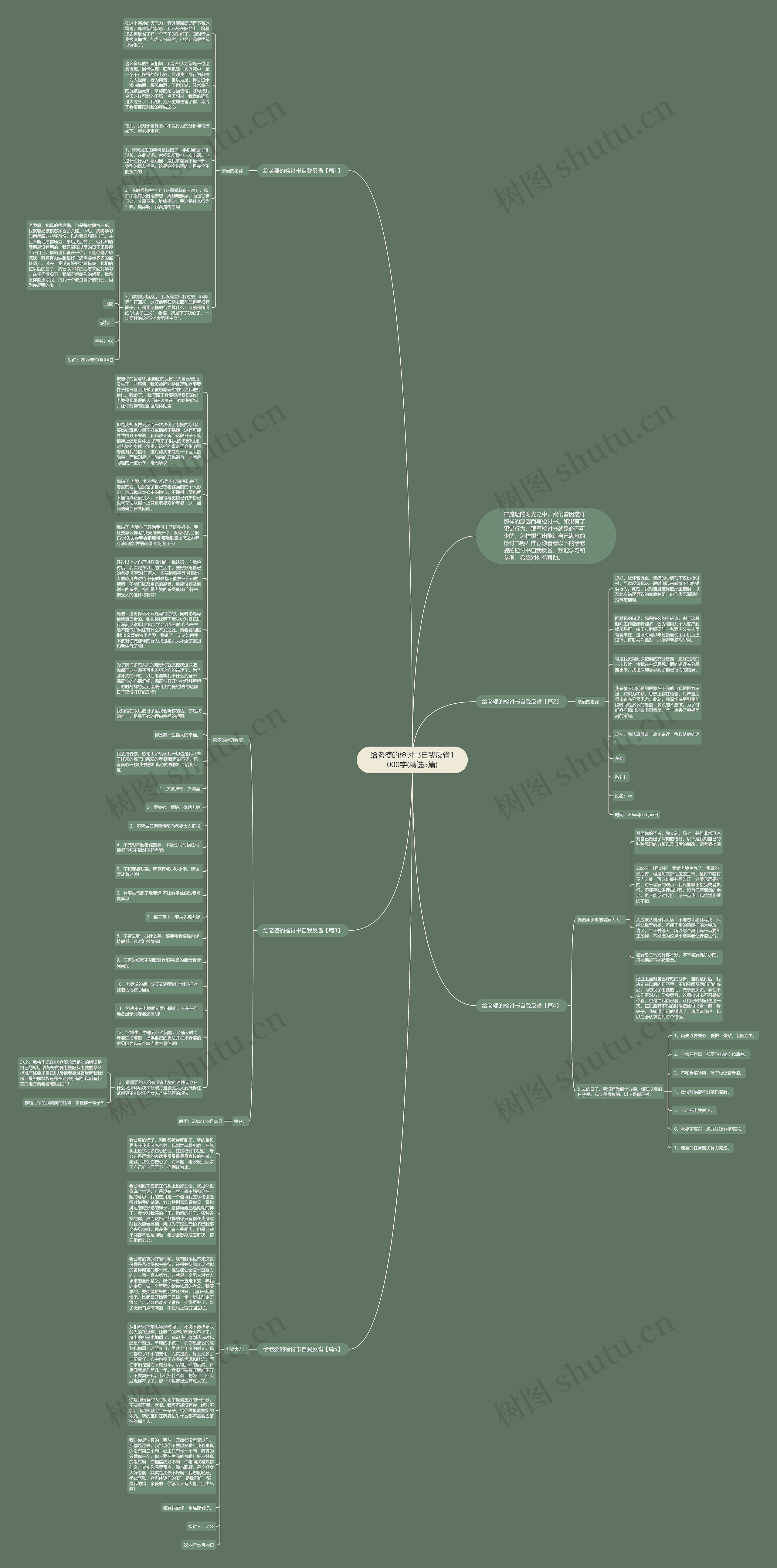 给老婆的检讨书自我反省1000字(精选5篇)思维导图