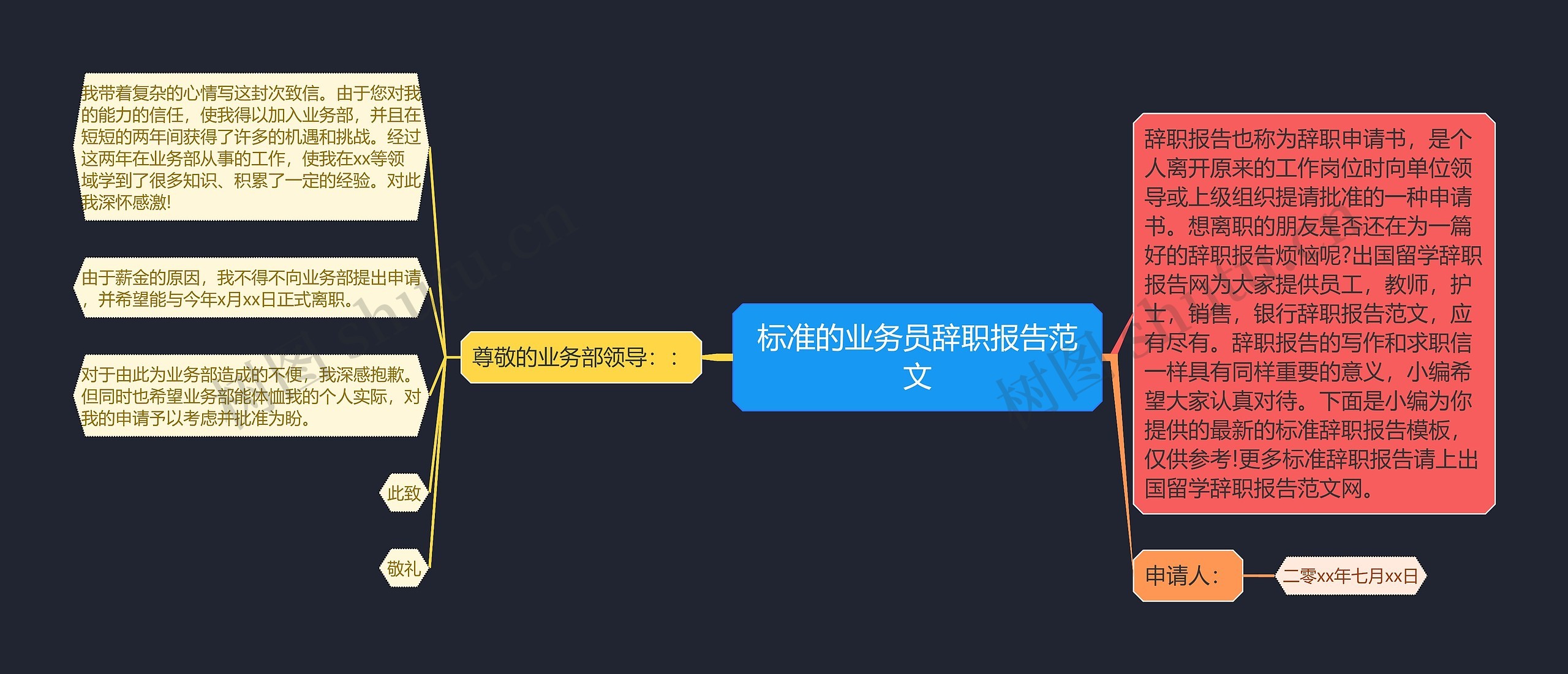 标准的业务员辞职报告范文