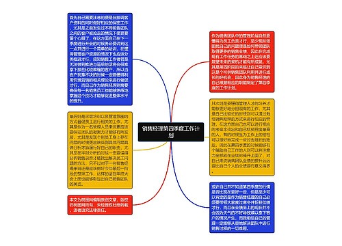 销售经理第四季度工作计划