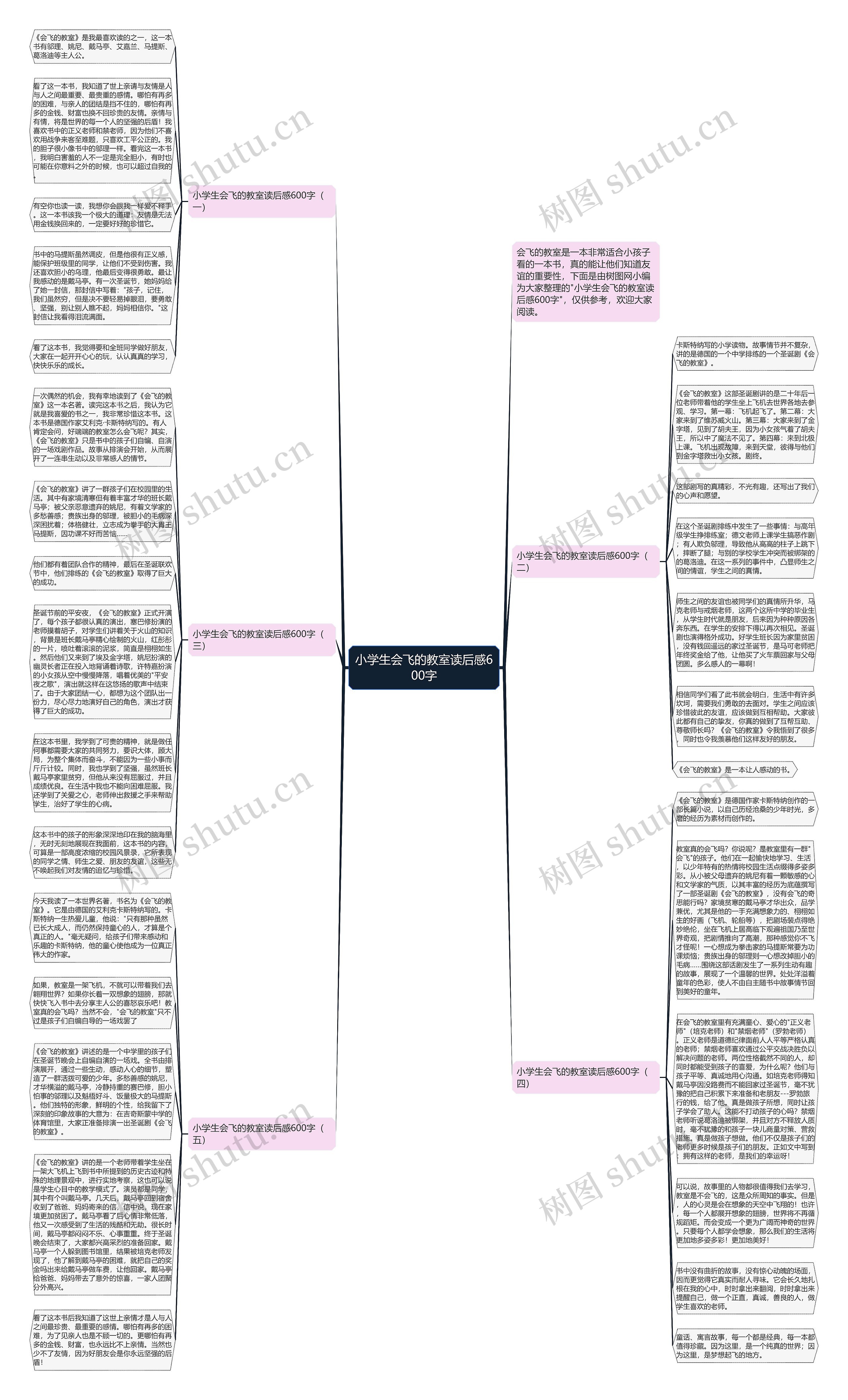 小学生会飞的教室读后感600字思维导图