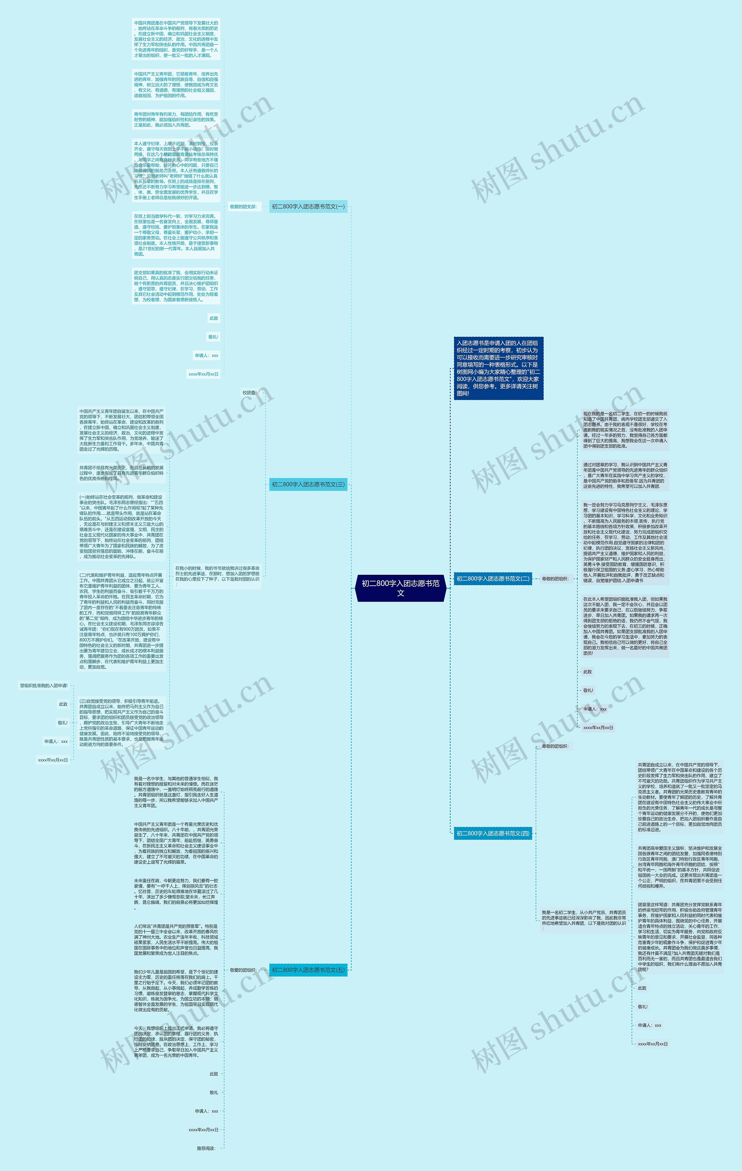 初二800字入团志愿书范文思维导图