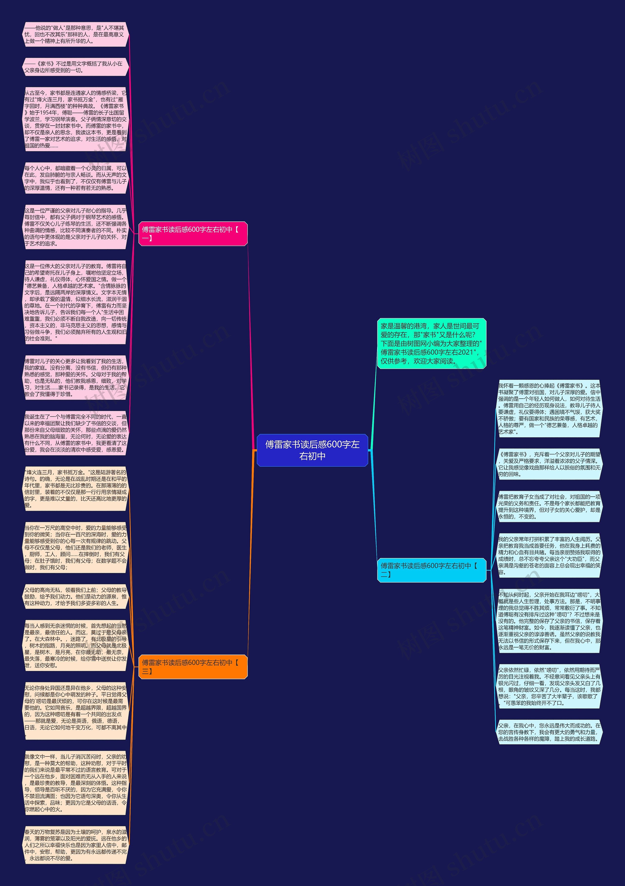 傅雷家书读后感600字左右初中思维导图