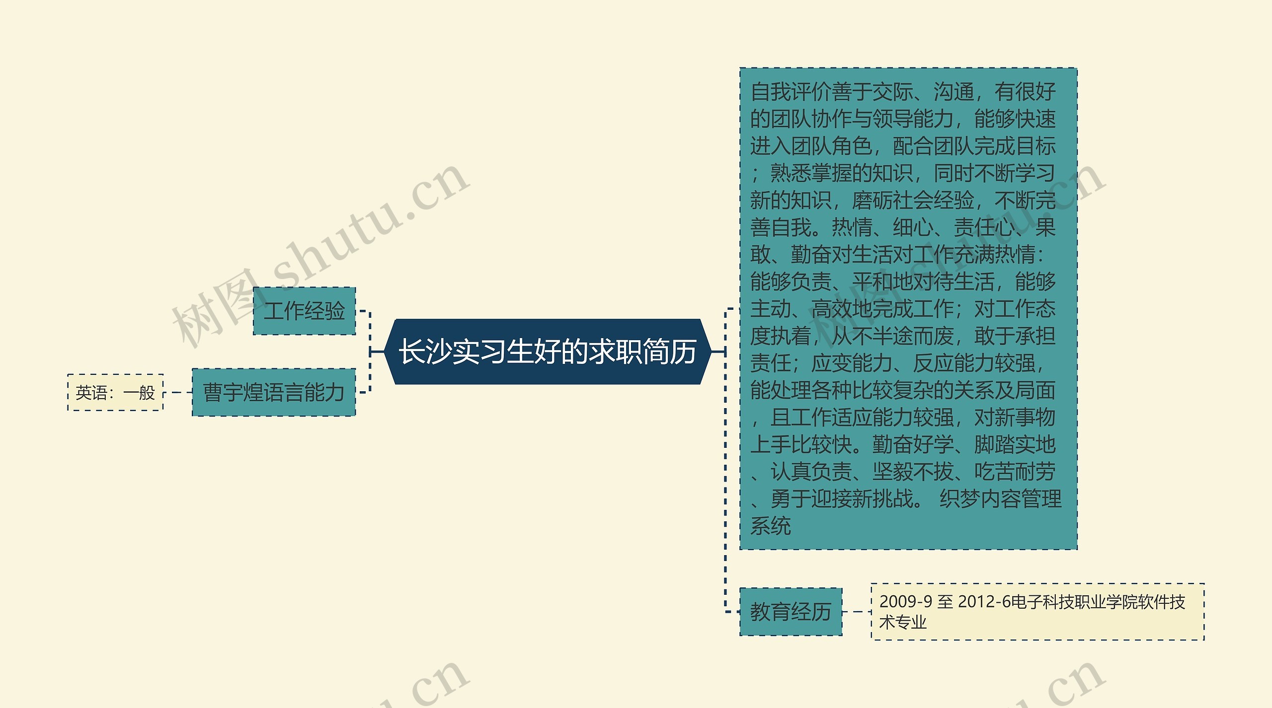 长沙实习生好的求职简历思维导图