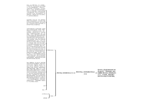 高中学生入党申请书范文2018