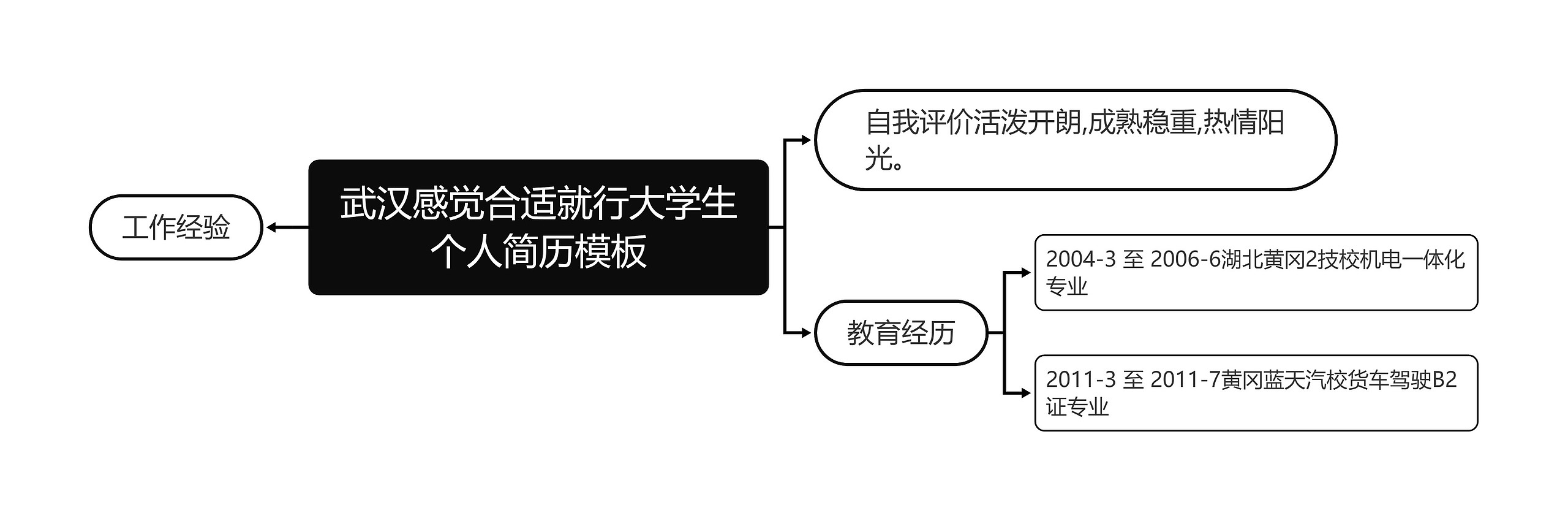 武汉感觉合适就行大学生个人简历思维导图