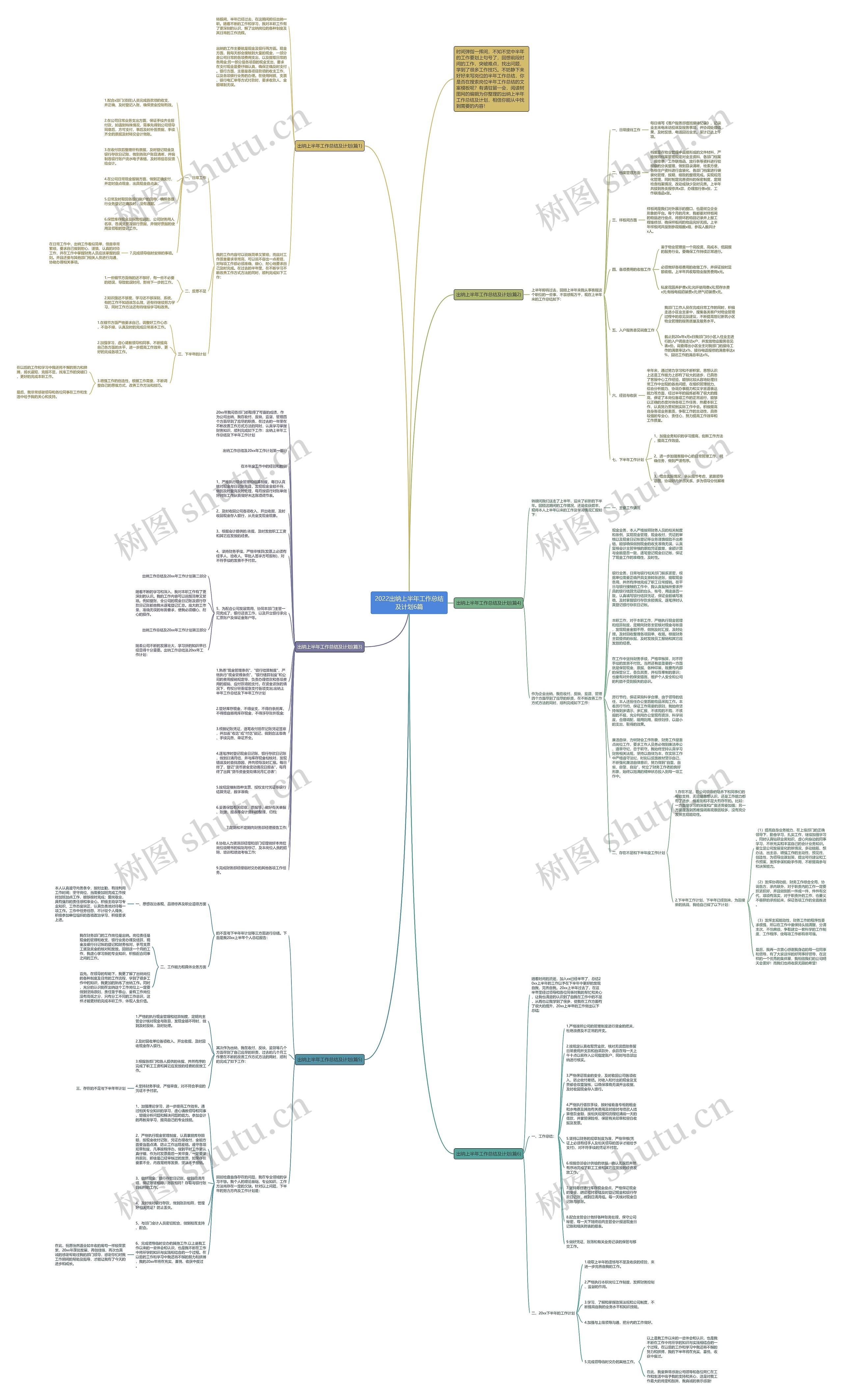 2022出纳上半年工作总结及计划6篇思维导图高清图 2022出纳上半年工作总结及计划6篇思维导图