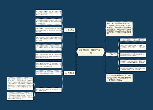 幼儿园后勤10月份工作计划