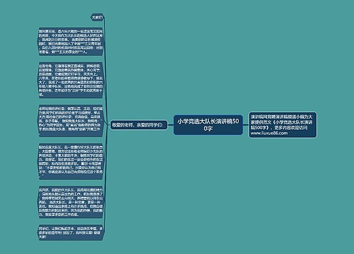 小学竞选大队长演讲稿500字