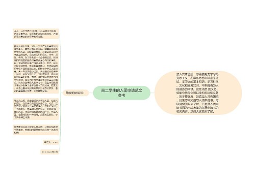 高二学生的入团申请范文参考