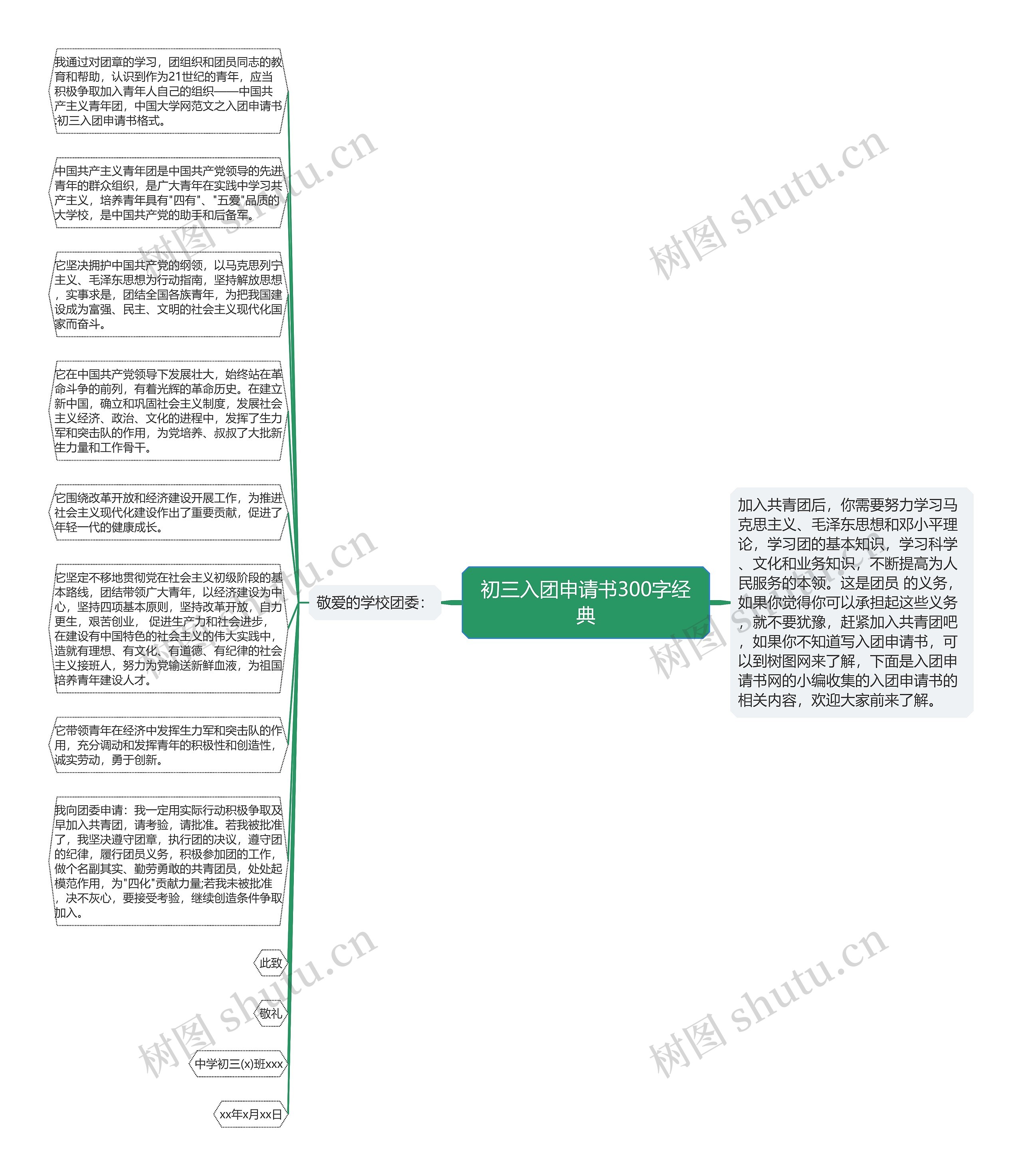 初三入团申请书300字经典