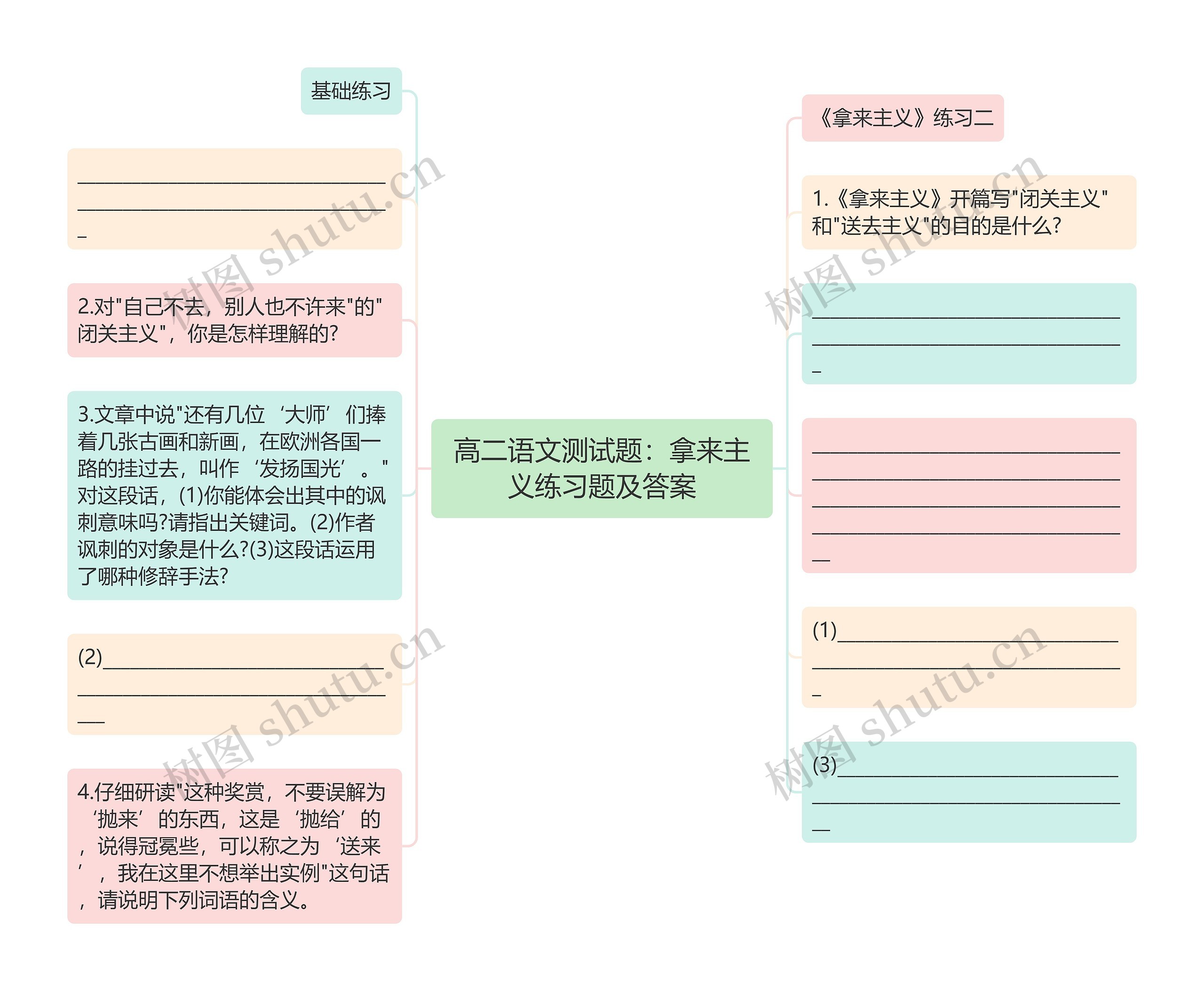 高二语文测试题：拿来主义练习题及答案