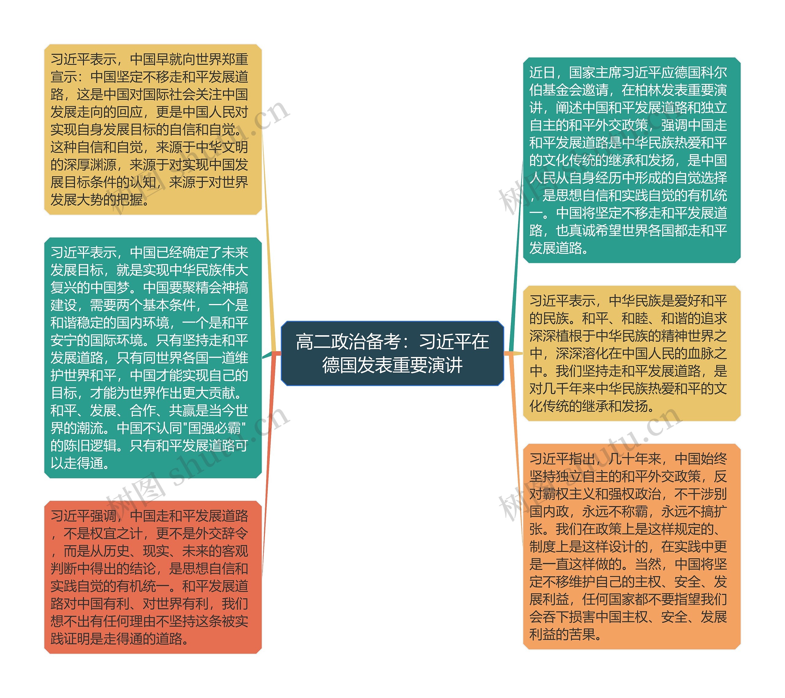 高二政治备考：习近平在德国发表重要演讲思维导图