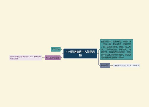 广州网络销售个人简历表格