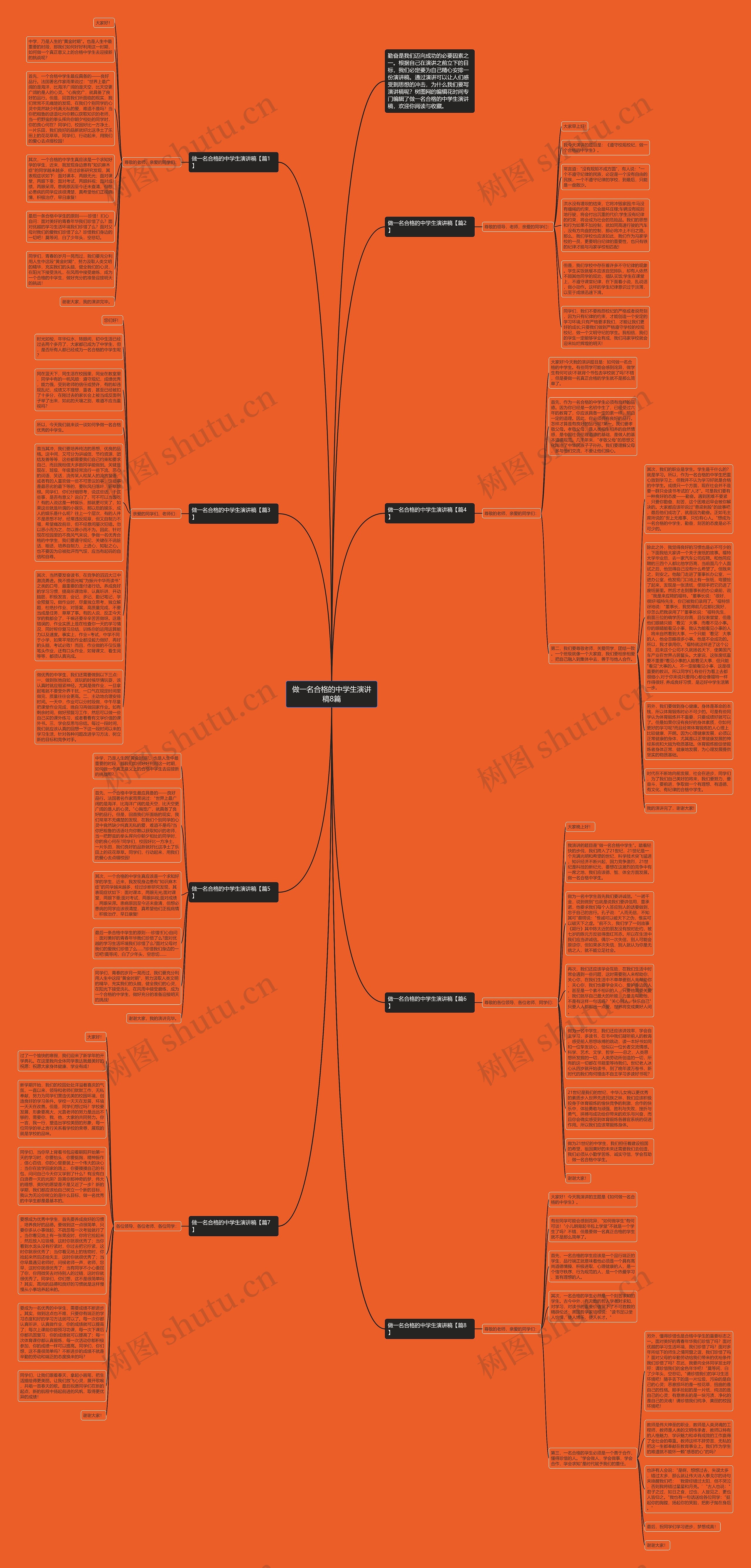 做一名合格的中学生演讲稿8篇思维导图