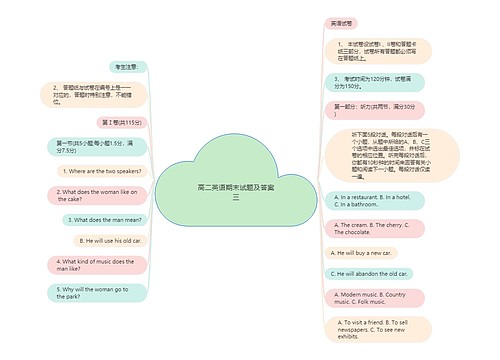 高二英语期末试题及答案三