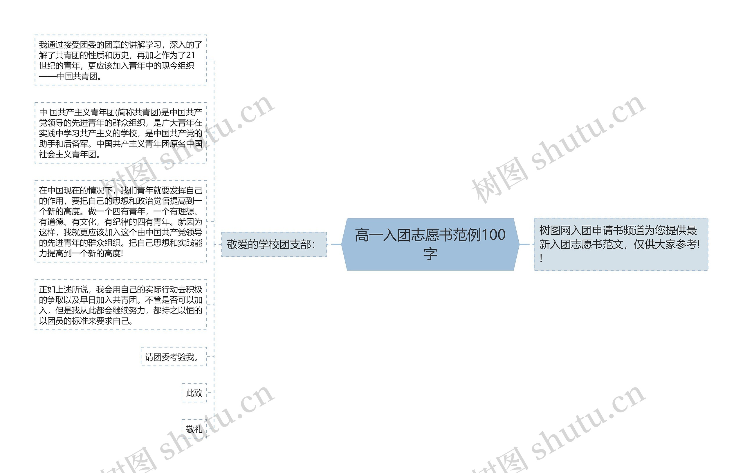 高一入团志愿书范例100字思维导图