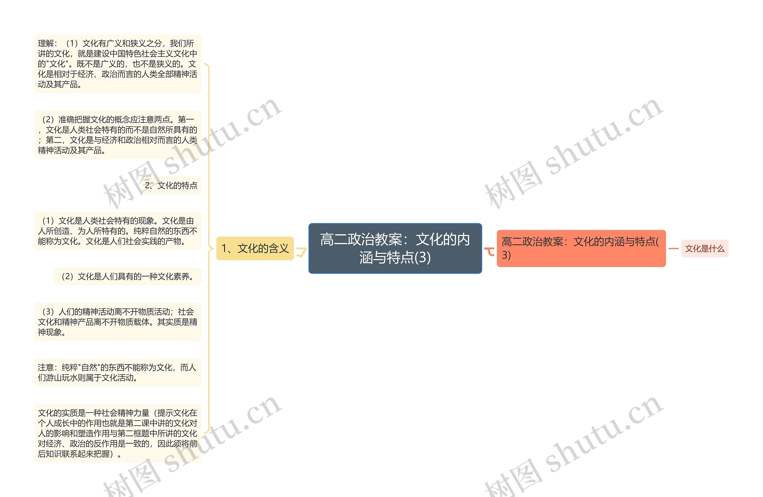 高二政治教案：文化的内涵与特点(3)思维导图