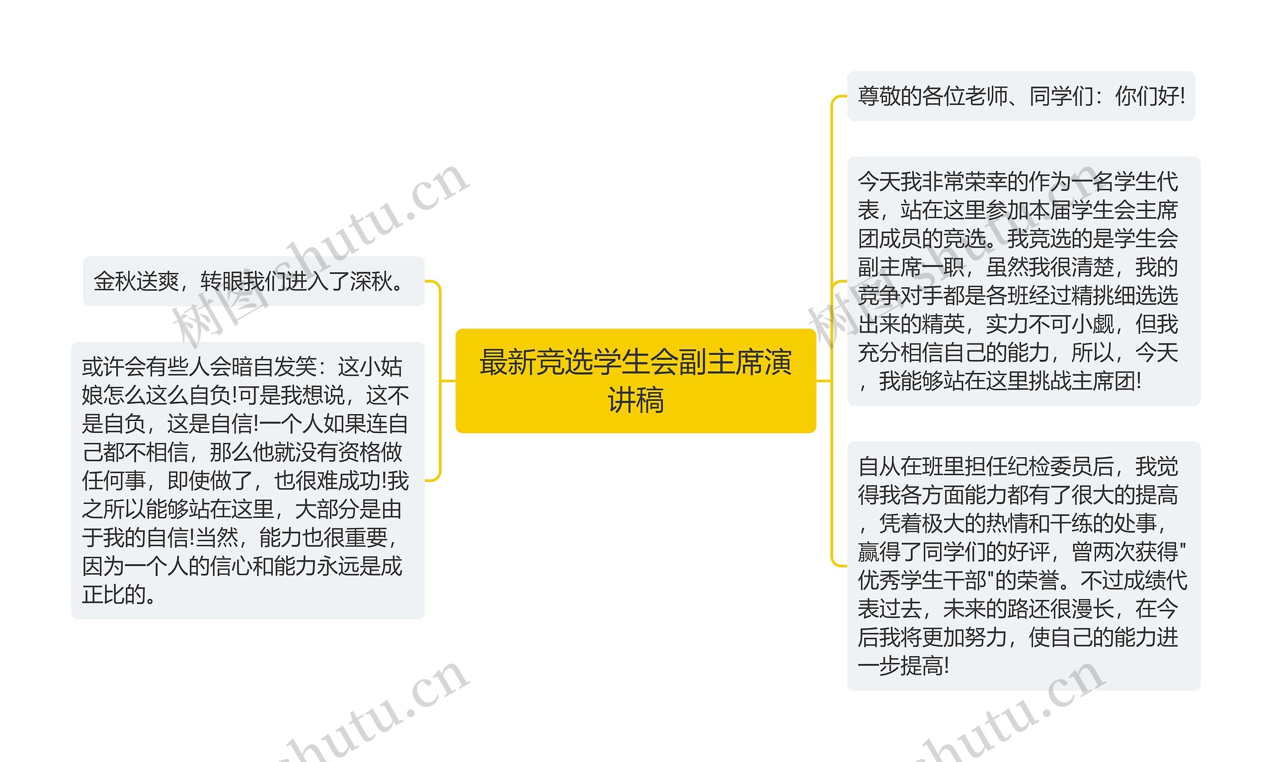 最新竞选学生会副主席演讲稿思维导图