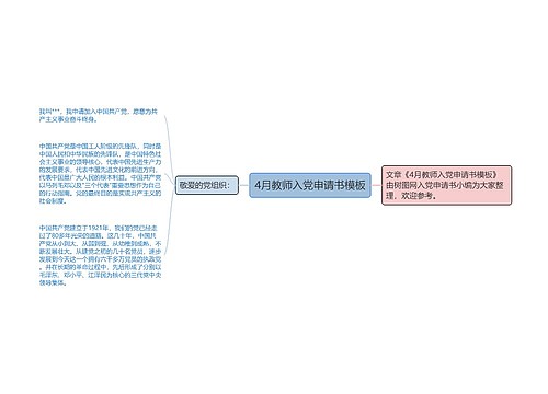 4月教师入党申请书模板