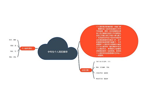 中专生个人简历推荐