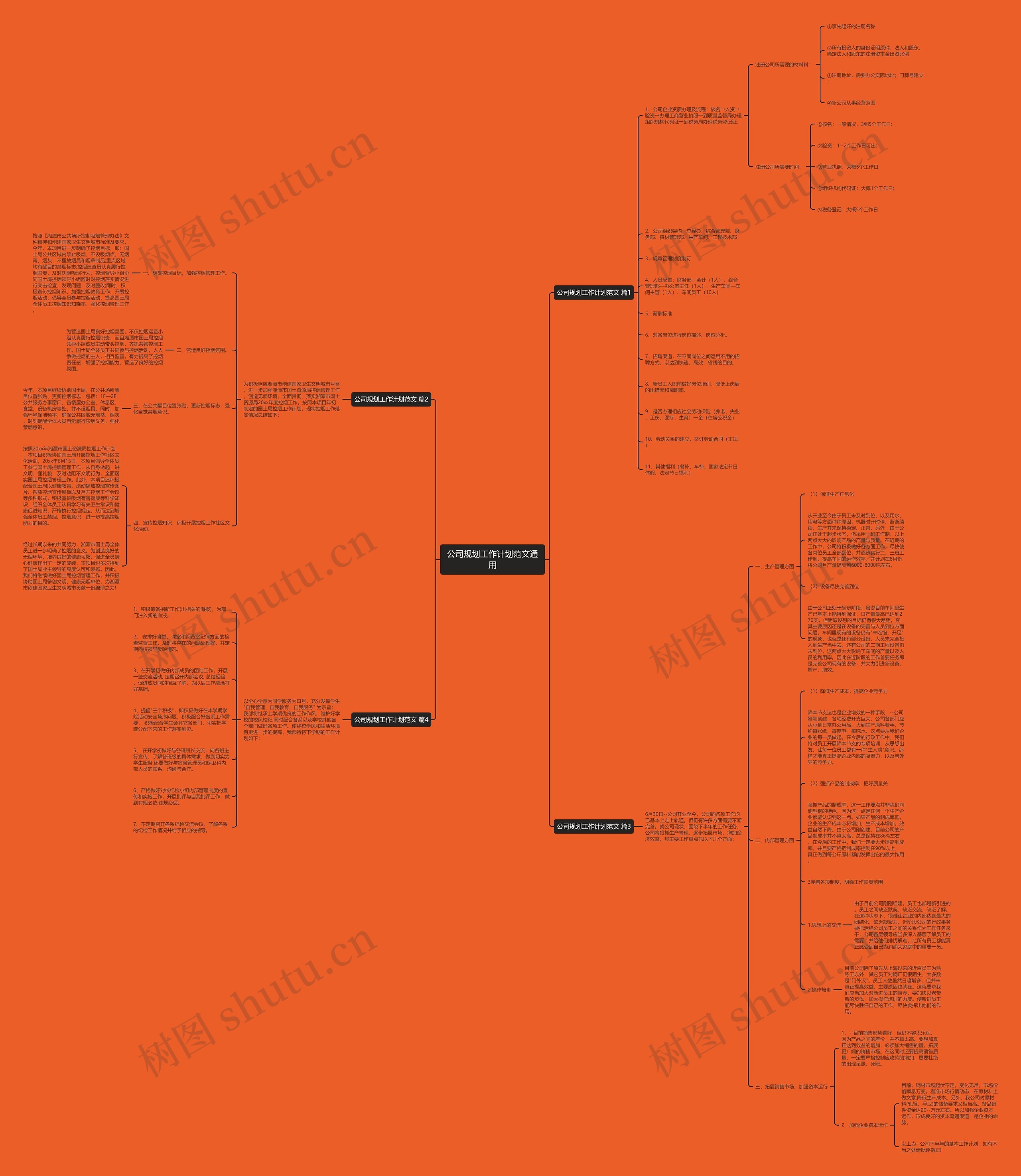公司规划工作计划范文通用思维导图