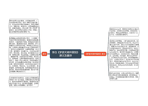 李白《梦游天姥吟留别》原文及翻译