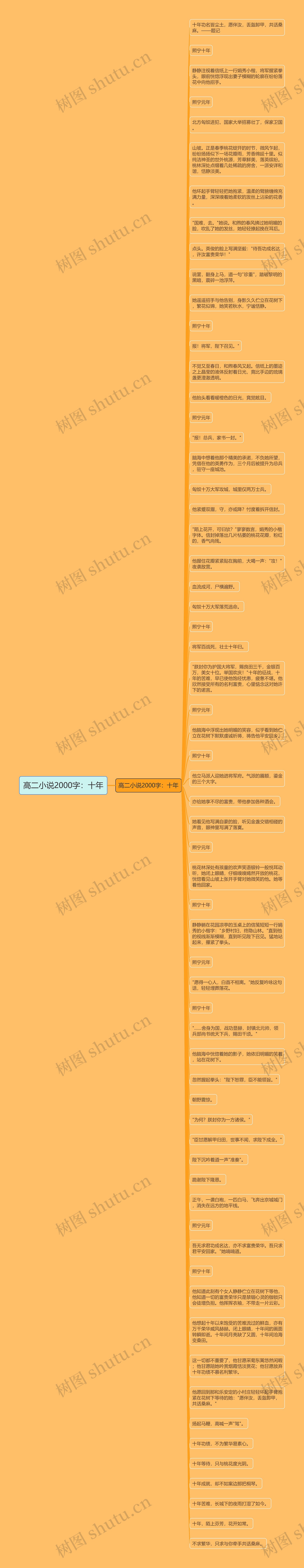 高二小说2000字：十年思维导图