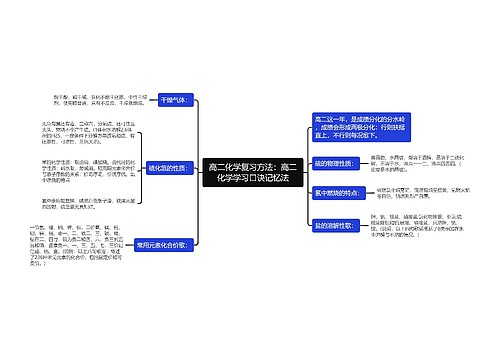 高二化学复习方法：高二化学学习口诀记忆法