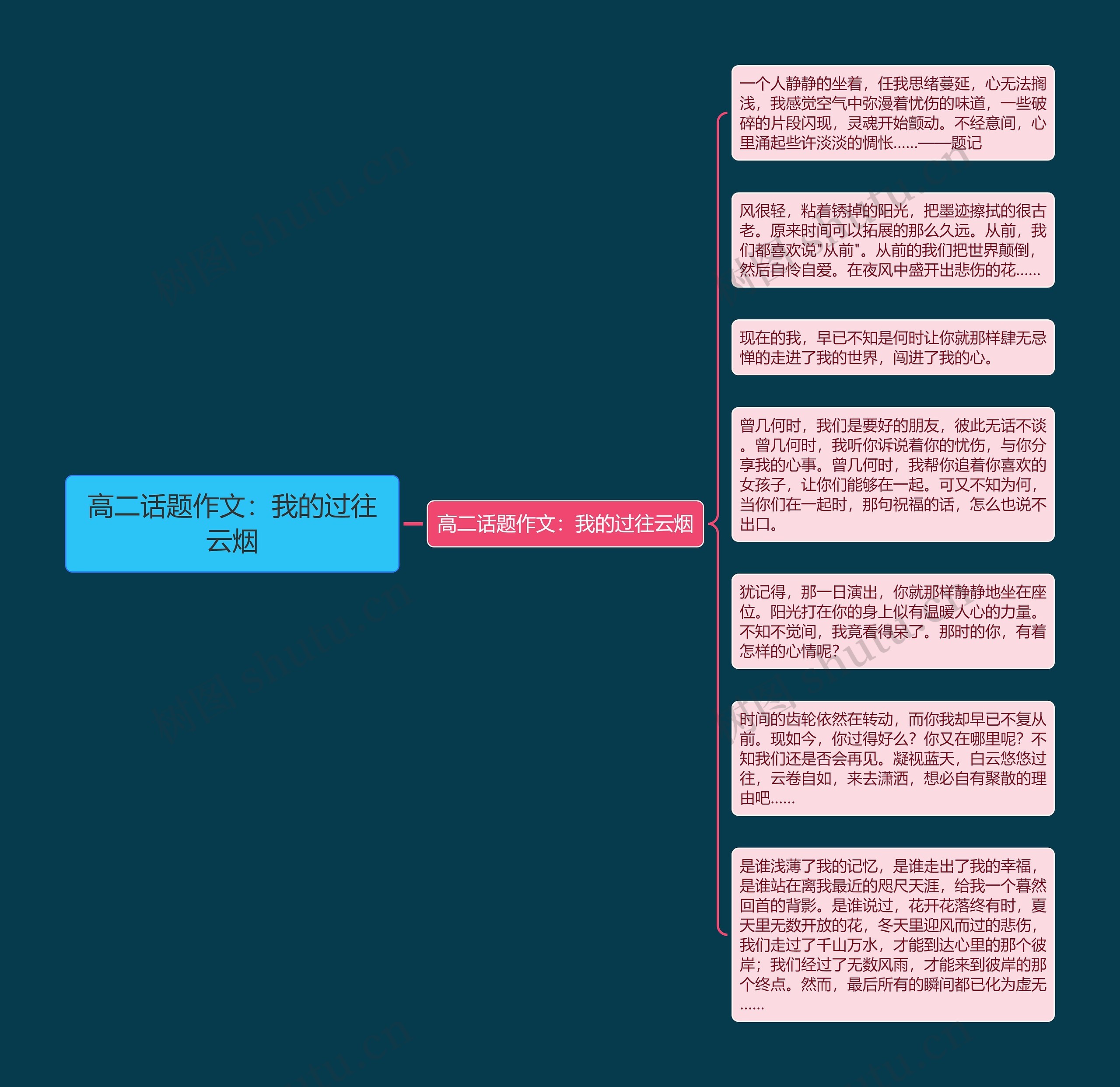 高二话题作文：我的过往云烟思维导图