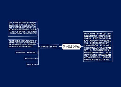 简单国企辞职信