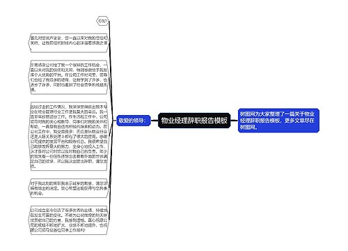 物业经理辞职报告模板