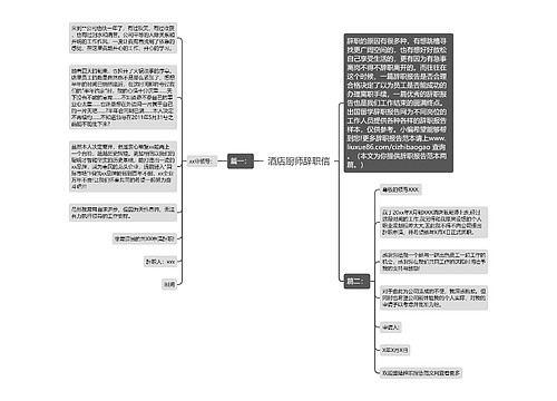 酒店厨师辞职信